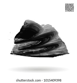 Grey brush stroke and texture. Grunge vector abstract hand - painted element. Underline and border design.
