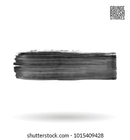 Grey brush stroke and texture. Grunge vector abstract hand - painted element. Underline and border design.
