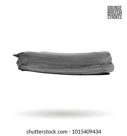 Grey brush stroke and texture. Grunge vector abstract hand - painted element. Underline and border design.