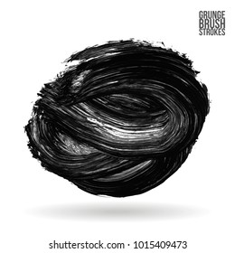 Grey brush stroke and texture. Grunge vector abstract hand - painted element. Underline and border design.