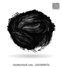 Grey brush stroke and texture. Grunge vector abstract hand - painted element. Underline and border design.