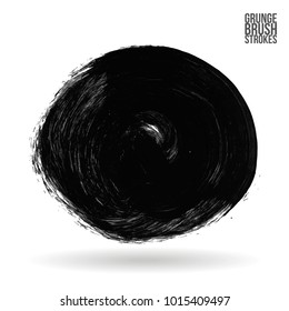 Grey brush stroke and texture. Grunge vector abstract hand - painted element. Underline and border design.