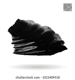 Grey brush stroke and texture. Grunge vector abstract hand - painted element. Underline and border design.
