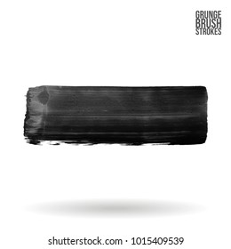 Grey brush stroke and texture. Grunge vector abstract hand - painted element. Underline and border design.