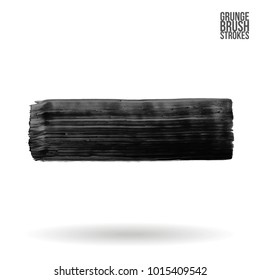 Grey brush stroke and texture. Grunge vector abstract hand - painted element. Underline and border design.