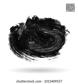 Grey brush stroke and texture. Grunge vector abstract hand - painted element. Underline and border design.