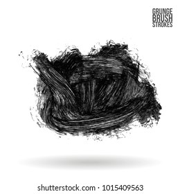 Grey brush stroke and texture. Grunge vector abstract hand - painted element. Underline and border design.
