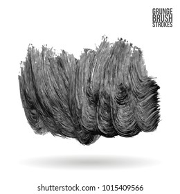 Grey brush stroke and texture. Grunge vector abstract hand - painted element. Underline and border design.