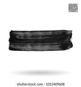 Grey brush stroke and texture. Grunge vector abstract hand - painted element. Underline and border design.