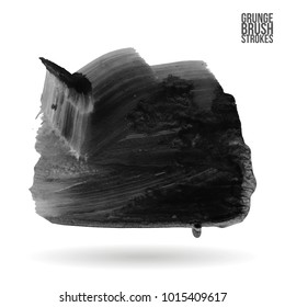 Grey brush stroke and texture. Grunge vector abstract hand - painted element. Underline and border design.