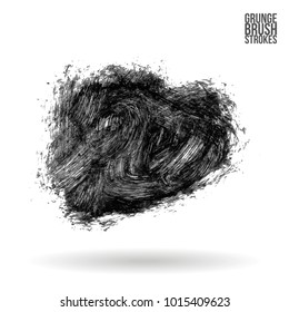 Grey brush stroke and texture. Grunge vector abstract hand - painted element. Underline and border design.