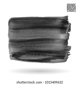 Grey brush stroke and texture. Grunge vector abstract hand - painted element. Underline and border design.