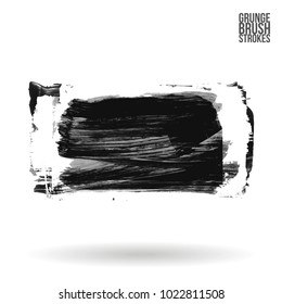 Grey brush stroke and texture. Grunge vector abstract hand - painted element. Underline and border design.