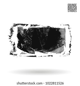 Grey brush stroke and texture. Grunge vector abstract hand - painted element. Underline and border design.