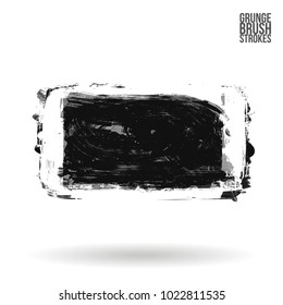 Grey brush stroke and texture. Grunge vector abstract hand - painted element. Underline and border design.