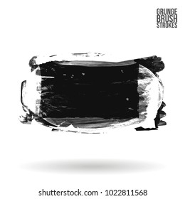Grey brush stroke and texture. Grunge vector abstract hand - painted element. Underline and border design.