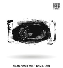 Grey brush stroke and texture. Grunge vector abstract hand - painted element. Underline and border design.
