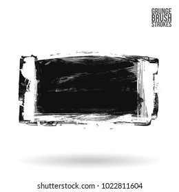 Grey brush stroke and texture. Grunge vector abstract hand - painted element. Underline and border design.