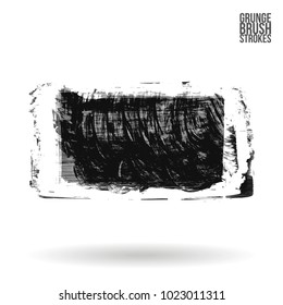 Grey brush stroke and texture. Grunge vector abstract hand - painted element. Underline and border design.