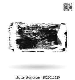 Grey brush stroke and texture. Grunge vector abstract hand - painted element. Underline and border design.