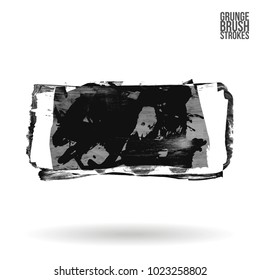 Grey brush stroke and texture. Grunge vector abstract hand - painted element. Underline and border design.
