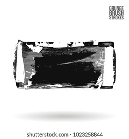 Grey brush stroke and texture. Grunge vector abstract hand - painted element. Underline and border design.