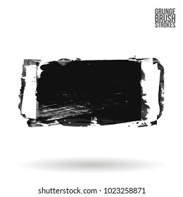 Grey brush stroke and texture. Grunge vector abstract hand - painted element. Underline and border design.