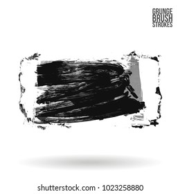 Grey brush stroke and texture. Grunge vector abstract hand - painted element. Underline and border design.