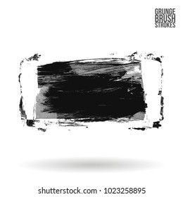 Grey brush stroke and texture. Grunge vector abstract hand - painted element. Underline and border design.