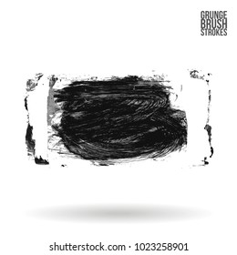 Grey brush stroke and texture. Grunge vector abstract hand - painted element. Underline and border design.