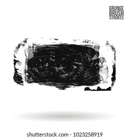 Grey brush stroke and texture. Grunge vector abstract hand - painted element. Underline and border design.