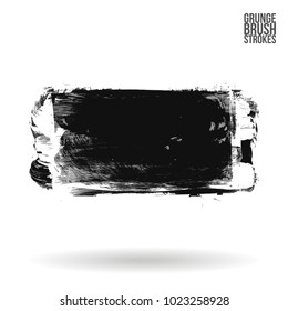 Grey brush stroke and texture. Grunge vector abstract hand - painted element. Underline and border design.