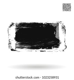 Grey brush stroke and texture. Grunge vector abstract hand - painted element. Underline and border design.