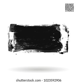 Grey brush stroke and texture. Grunge vector abstract hand - painted element. Underline and border design.