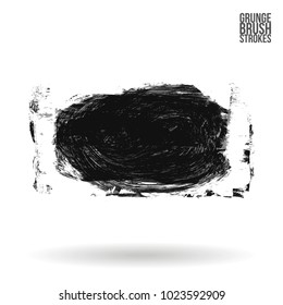 Grey brush stroke and texture. Grunge vector abstract hand - painted element. Underline and border design.