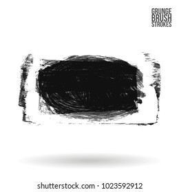 Grey brush stroke and texture. Grunge vector abstract hand - painted element. Underline and border design.