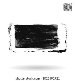 Grey brush stroke and texture. Grunge vector abstract hand - painted element. Underline and border design.
