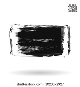 Grey brush stroke and texture. Grunge vector abstract hand - painted element. Underline and border design.