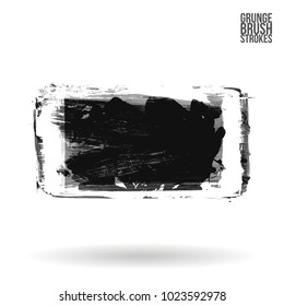 Grey brush stroke and texture. Grunge vector abstract hand - painted element. Underline and border design.
