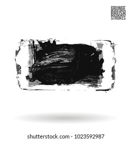 Grey brush stroke and texture. Grunge vector abstract hand - painted element. Underline and border design.