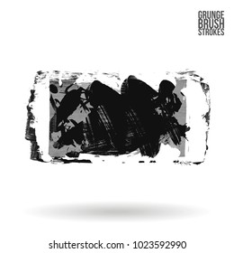 Grey brush stroke and texture. Grunge vector abstract hand - painted element. Underline and border design.