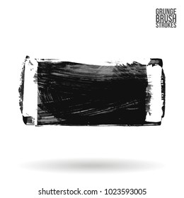 Grey brush stroke and texture. Grunge vector abstract hand - painted element. Underline and border design.
