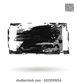 Grey brush stroke and texture. Grunge vector abstract hand - painted element. Underline and border design.