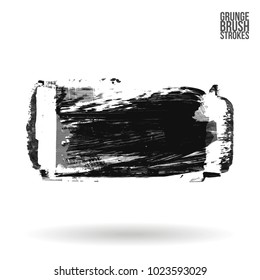 Grey brush stroke and texture. Grunge vector abstract hand - painted element. Underline and border design.