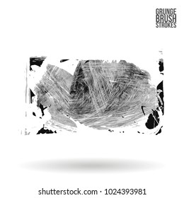 Grey brush stroke and texture. Grunge vector abstract hand - painted element. Underline and border design.