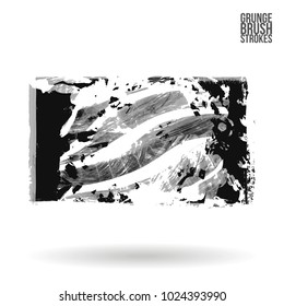 Grey brush stroke and texture. Grunge vector abstract hand - painted element. Underline and border design.