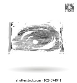 Grey brush stroke and texture. Grunge vector abstract hand - painted element. Underline and border design.