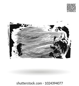 Grey brush stroke and texture. Grunge vector abstract hand - painted element. Underline and border design.