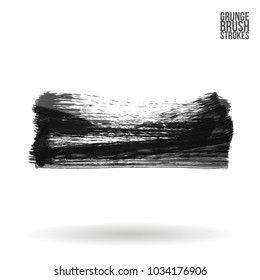 Grey brush stroke and texture. Grunge vector abstract hand - painted element. Underline and border design.