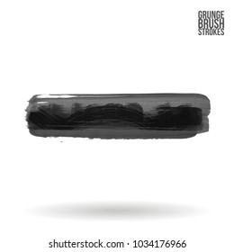 Grey brush stroke and texture. Grunge vector abstract hand - painted element. Underline and border design.